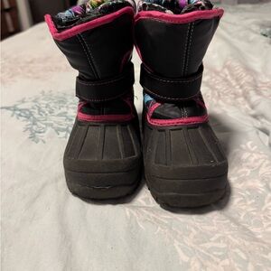 Athletech Black and Pink Kids Snow Boots